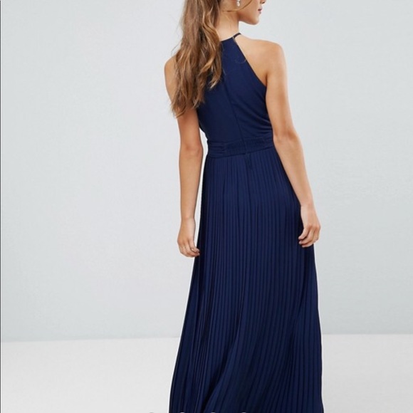 Blue Pleated Gown - Picture 2 of 4